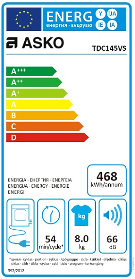 Профессиональная сушильная машина Asko TDC145VS preview 2